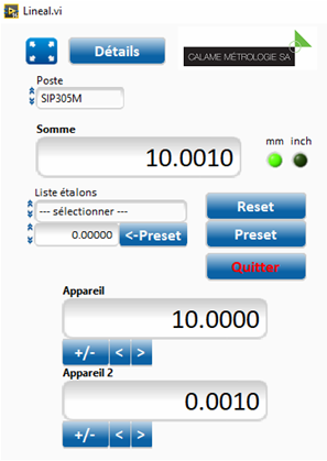 Lineal Software für SIP Messbank